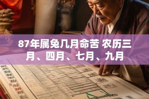 87年属兔几月命苦 农历三月、四月、七月、九月