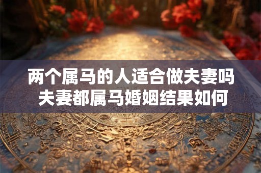 两个属马的人适合做夫妻吗 夫妻都属马婚姻结果如何