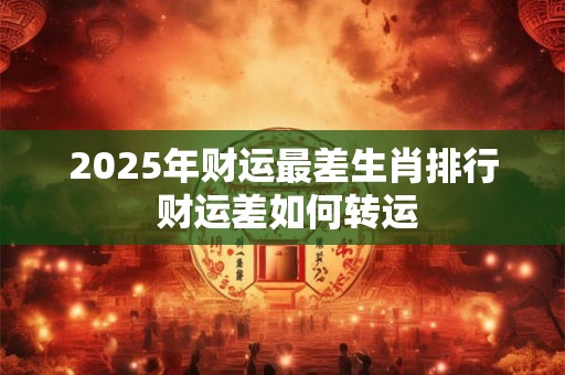 2025年财运最差生肖排行 财运差如何转运