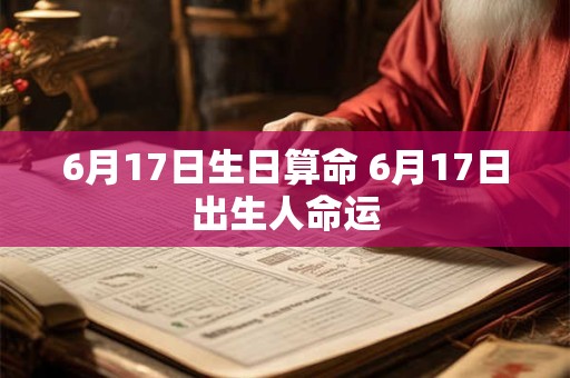 6月17日生日算命 6月17日出生人命运