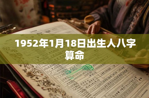 1952年1月18日出生人八字算命