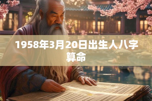 1958年3月20日出生人八字算命