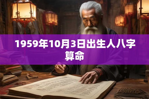 1959年10月3日出生人八字算命
