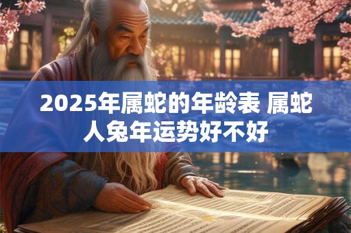 2025年属蛇的年龄表 属蛇人兔年运势好不好
