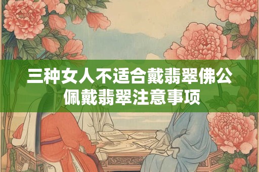 三种女人不适合戴翡翠佛公 佩戴翡翠注意事项