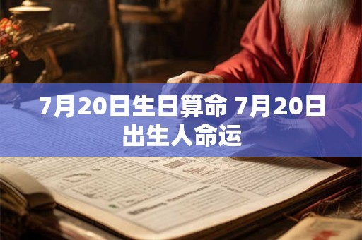 7月20日生日算命 7月20日出生人命运