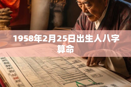 1958年2月25日出生人八字算命