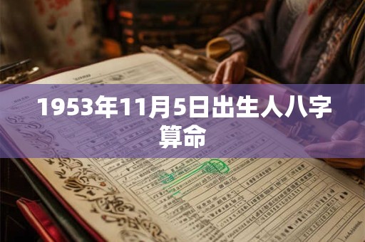 1953年11月5日出生人八字算命