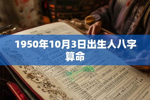 1950年10月3日出生人八字算命