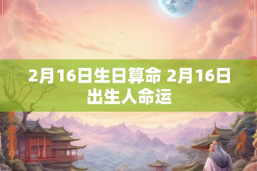 2月16日生日算命 2月16日出生人命运