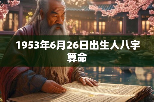 1953年6月26日出生人八字算命