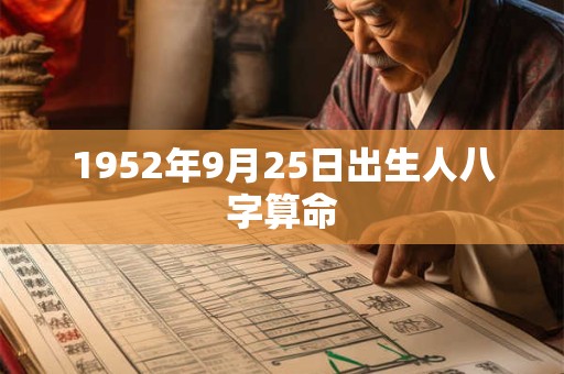 1952年9月25日出生人八字算命