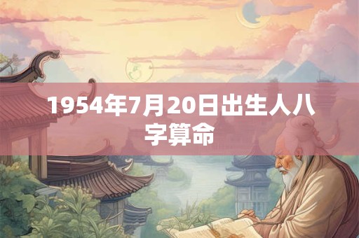 1954年7月20日出生人八字算命