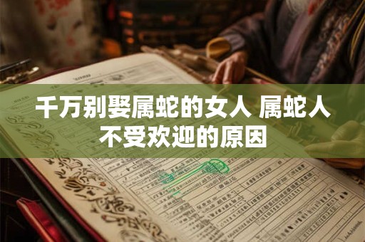 千万别娶属蛇的女人 属蛇人不受欢迎的原因