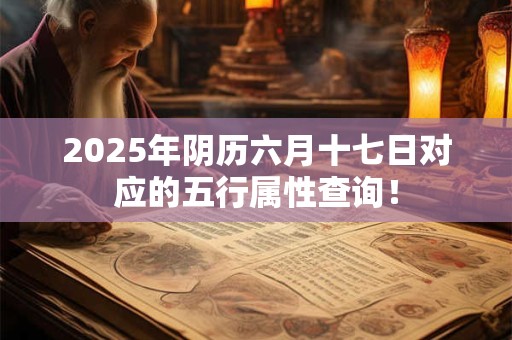 2025年阴历六月十七日对应的五行属性查询！
