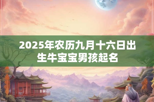 2025年农历九月十六日出生牛宝宝男孩起名