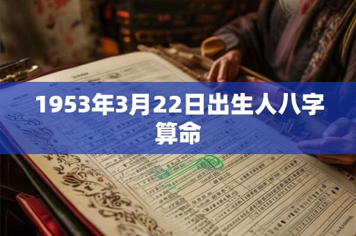 1953年3月22日出生人八字算命
