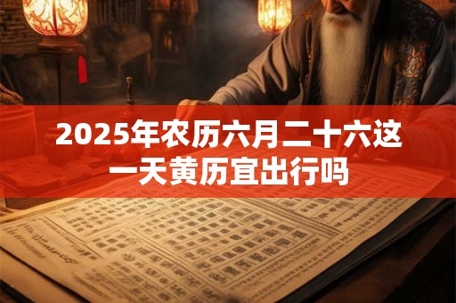 2025年农历六月二十六这一天黄历宜出行吗
