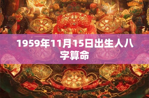 1959年11月15日出生人八字算命