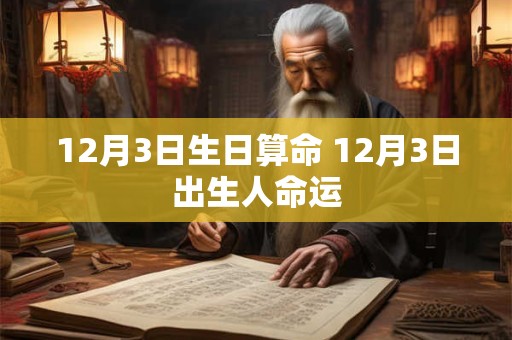 12月3日生日算命 12月3日出生人命运
