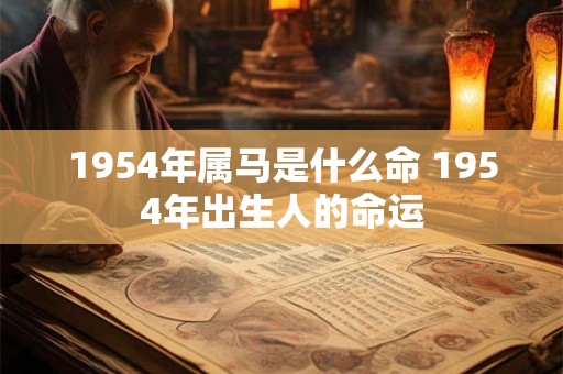 1954年属马是什么命 1954年出生人的命运