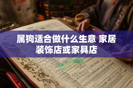属狗适合做什么生意 家居装饰店或家具店