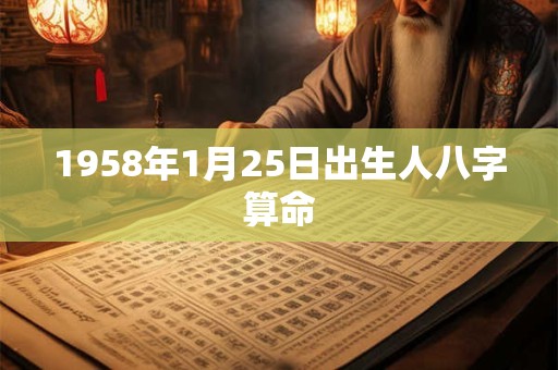 1958年1月25日出生人八字算命
