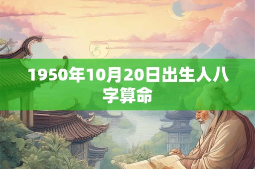 1950年10月20日出生人八字算命