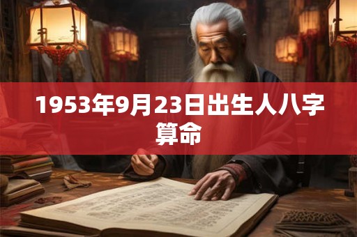1953年9月23日出生人八字算命