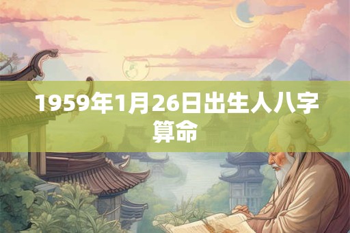 1959年1月26日出生人八字算命