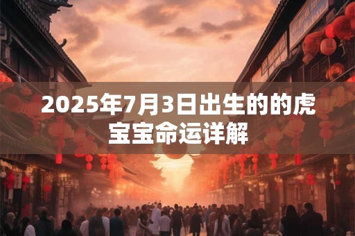 2025年7月3日出生的的虎宝宝命运详解