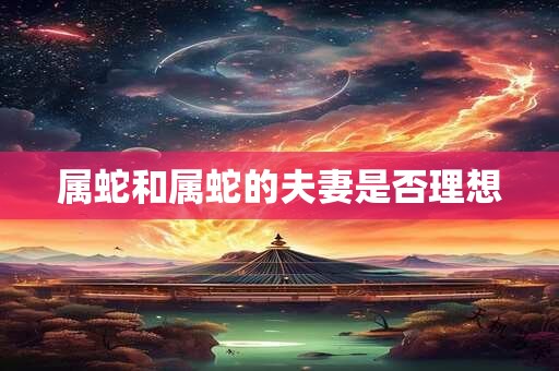 属蛇和属蛇的夫妻是否理想