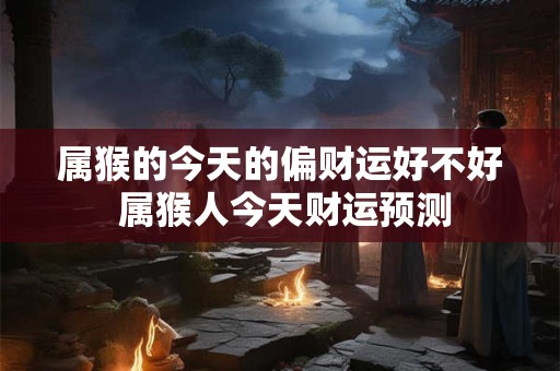 属猴的今天的偏财运好不好 属猴人今天财运预测