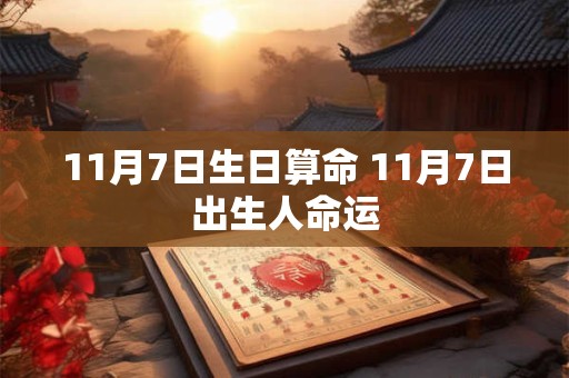 11月7日生日算命 11月7日出生人命运