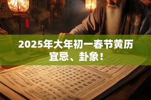2025年大年初一春节黄历宜忌、卦象！