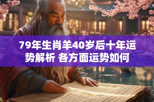 79年生肖羊40岁后十年运势解析 各方面运势如何