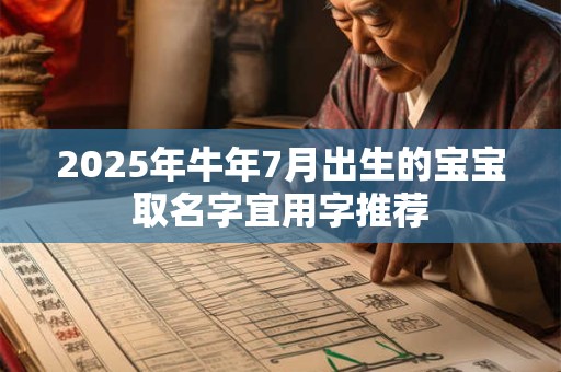 2025年牛年7月出生的宝宝取名字宜用字推荐
