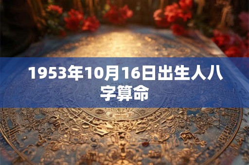 1953年10月16日出生人八字算命