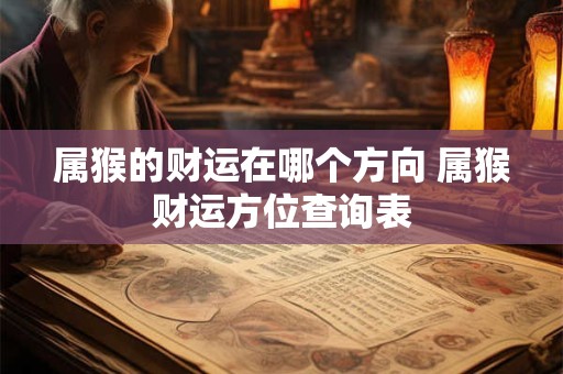 属猴的财运在哪个方向 属猴财运方位查询表