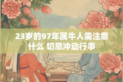 23岁的97年属牛人需注意什么 切忌冲动行事