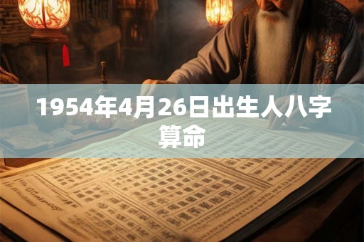 1954年4月26日出生人八字算命