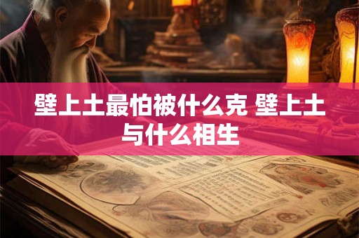 壁上土最怕被什么克 壁上土与什么相生