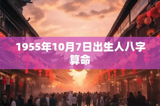1955年10月7日出生人八字算命
