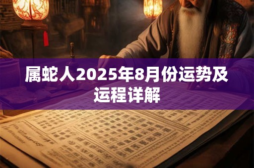 属蛇人2025年8月份运势及运程详解
