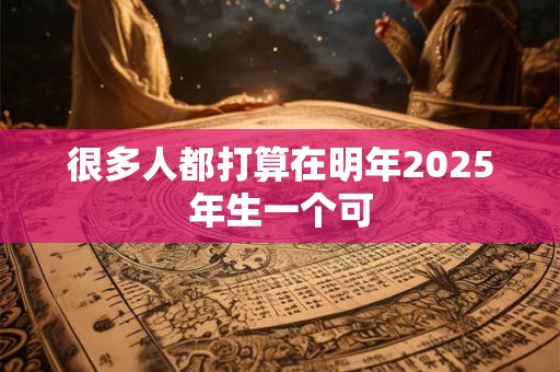 很多人都打算在明年2025年生一个可