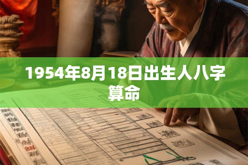 1954年8月18日出生人八字算命