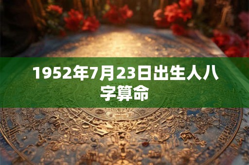 1952年7月23日出生人八字算命
