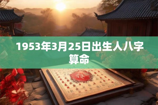 1953年3月25日出生人八字算命