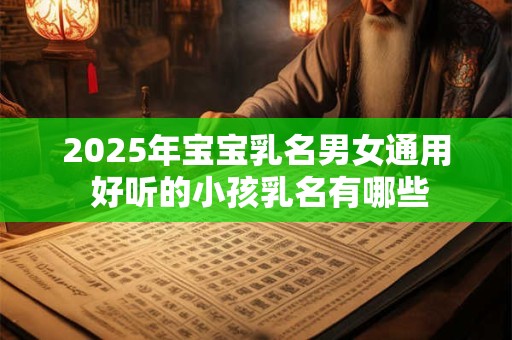2025年宝宝乳名男女通用 好听的小孩乳名有哪些