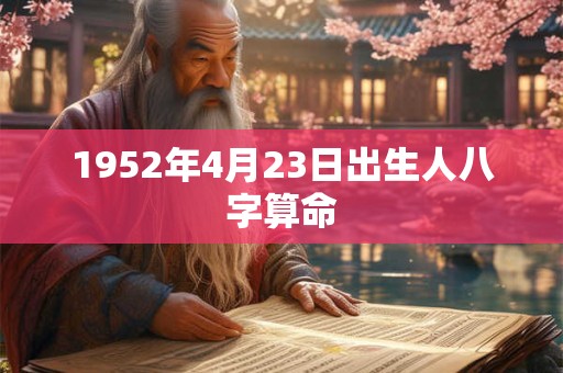 1952年4月23日出生人八字算命